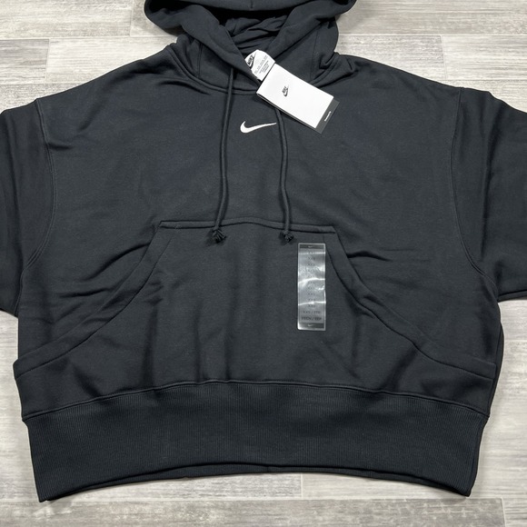 Nike Women's Phoenix Fleece OVERSIZED Pullover Hoodie Black DQ5858-010 XXS NWT - Picture 1 of 9